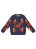 Denokids Sweter "Fox" w kolorze granatowym
