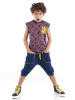 Denokids 2-delige outfit "Sea" lichtbruin/donkerblauw