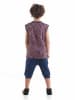 Denokids 2-delige outfit "Sea" lichtbruin/donkerblauw