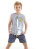 Denokids 2-delige outfit "Shark" grijs