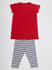 Denokids 2-delige outfit "Super Cat" rood/grijs