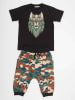 Denokids 2-delige outfit "Geometric Wolf" zwart/meerkleurig