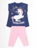 Denokids 2-delige outfit "Astrocorn" blauw/lichtroze