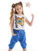 Denokids 2-delige outfit "Rocker Leo" wit/blauw