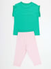 Denokids 2-delige outfit "Rock Gang" groen/lichtroze