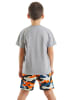 Denokids 2-delige outfit "Jet Camo" grijs/oranje/blauw