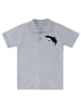 Denokids 2-delige outfit "Shark Embroideried" grijs/donkerblauw