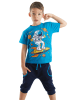 Denokids 2-delige outfit blauw/donkerblauw