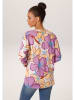 Aniston Bluse in Lila/ Gelb