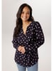 Aniston Bluse in Dunkelblau/ Weiß