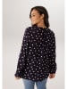 Aniston Bluse in Dunkelblau/ Weiß