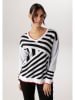 Aniston Pullover in Weiß/ Schwarz