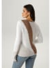 Aniston Pullover in Camel/ Weiß