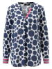 Aniston Bluse in Dunkelblau/ Weiß