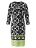 Aniston Kleid in Schwarz/ Weiß/ Grün