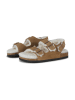 Ilse Jacobsen Leder-Sandalen in Hellbraun/ Creme