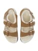 Ilse Jacobsen Leder-Sandalen in Hellbraun/ Creme
