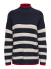 ONLY Pullover in Dunkelblau/ Weiß/ Rot