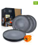 Moritz & Moritz 6-delige set: dinerborden "Vida" antraciet - Ø 27 cm