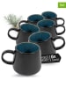 Moritz & Moritz 6er-Set: Kaffeetassen "Solid" in Schwarz/ Blau - 400 ml