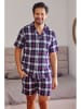 Doctor Nap Pyjama in Dunkelblau/ Lila/ Weiß