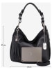 Anna Morellini Leder-Schultertasche "Fiorella" in Schwarz - (B)30 x (H)27 x (T)9 cm