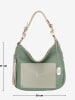 Anna Morellini Leder-Schultertasche "Fiorella" in Mint - (B)30 x (H)27 x (T)9 cm
