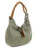 Anna Morellini Leder-Schultertasche "Concetta" in Grün - (B)38 x (H)34 x (T)10 cm