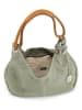 Anna Morellini Leren schoudertas "Concetta" olijfgroen - (B)38 x (H)34 x (D)10 cm