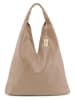 Anna Morellini Leder-Schultertasche "Chersilina" in Taupe - (B)40 x (H)48 x (T)2 cm