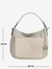 Mia Tomazzi Leren schoudertas "Molise" beige - (B)30 x (H)20 x (D)8 cm