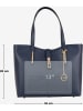 Mia Tomazzi Leder-Schultertasche "Como" in Dunkelblau - (B)35 x (H)28 x (T)14 cm