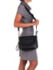 Mia Tomazzi Leren schoudertas "Pontida" zwart - (B)28 x (H)20 x (D)8 cm