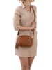 Mia Tomazzi Leren schoudertas "Gradisca" lichtbruin - (B)22,5 x (H)16 x (D)7 cm