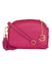 Mia Tomazzi Leder-Umhängetasche "Marghera" in Fuchsia - (B)26 x (H)20 x (T)8 cm