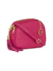 Mia Tomazzi Leder-Umhängetasche "Marghera" in Fuchsia - (B)26 x (H)20 x (T)8 cm