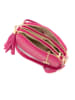 Mia Tomazzi Leder-Umhängetasche "Marghera" in Fuchsia - (B)26 x (H)20 x (T)8 cm