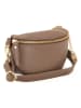 Mia Tomazzi Leder-Brustbeutel "Perugino" in Taupe - (B)23 x (H)13 x (T)2 cm