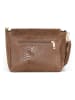 Mia Tomazzi Leder-Umhängetasche "Dergano" in Camel - (B)26 x (H)21 x (T)10 cm