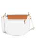 Mia Tomazzi Leder-Umhängetasche "Eschilo" in Weiß/ Cognac - (B)23 x (H)19 x (T)8 cm