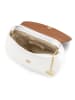 Mia Tomazzi Leder-Umhängetasche "Eschilo" in Weiß/ Cognac - (B)23 x (H)19 x (T)8 cm