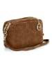 Mia Tomazzi Leren schoudertas ''Vittadini'' bruin - (B)23 x (H)16 x (D)11 cm