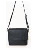 Mia Tomazzi Leder-Umhängetasche "Zanzur" in Schwarz - (B)25 x (H)24 x (T)9 cm