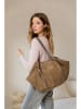 Lia Biassoni Leder-Shopper "Formone" in Taupe - (B)60 x (H)33 x (T)15 cm