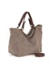 Lucca Baldi Leder-Schultertasche "Gimignano" in Grau - (B)50 x (H)45 x (T)20 cm