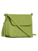 Lucca Baldi Leren schoudertas "Bagni" groen - (B)25 x (H)17 x (D)7 cm