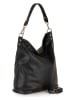 Lucca Baldi Leren schoudertas "Bolzano" zwart - (B)45 x (H)40 x (D)15 cm