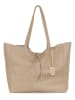 Lucca Baldi Skórzany shopper bag "Spoleto" w kolorze szarobrązowym - 34 x 28 x 14 cm