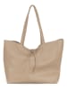 Lucca Baldi Skórzany shopper bag "Spoleto" w kolorze szarobrązowym - 34 x 28 x 14 cm
