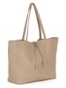 Lucca Baldi Skórzany shopper bag "Spoleto" w kolorze szarobrązowym - 34 x 28 x 14 cm